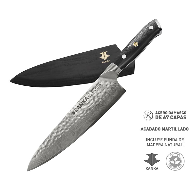 Cuchillo Acero Damasco (Martillado) - KANKA