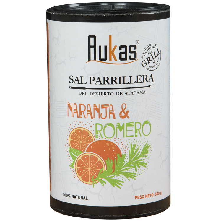 SAL Tubo Parrillera Naranja & Romero 500grs - Aukas